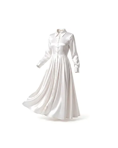 Vestido Largo Camisero Satinado