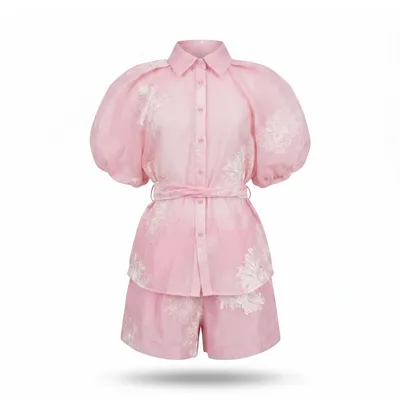 Conjunto Rosa Bordado