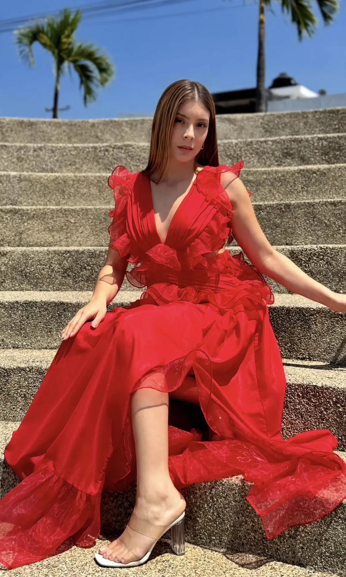 Vestido Largo Volantes