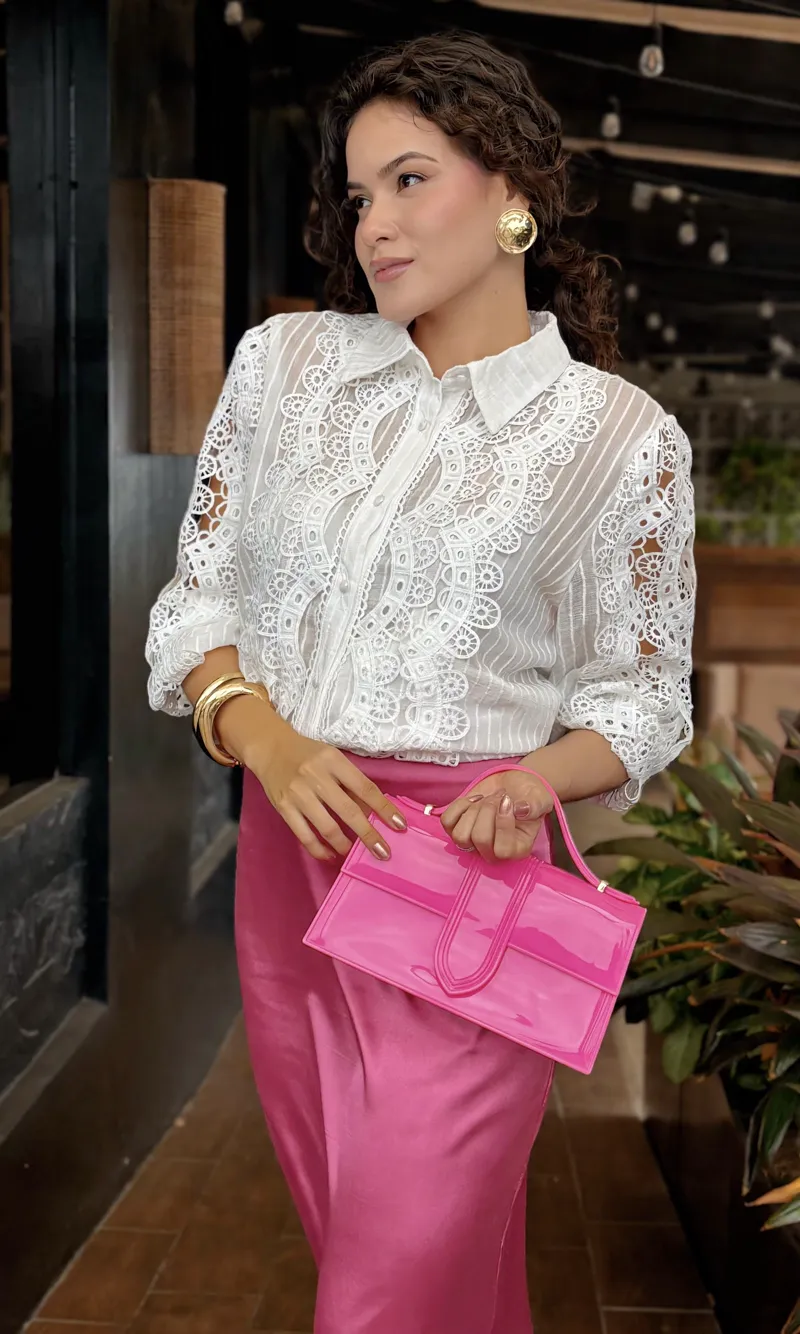 Blusa Encaje Camisera