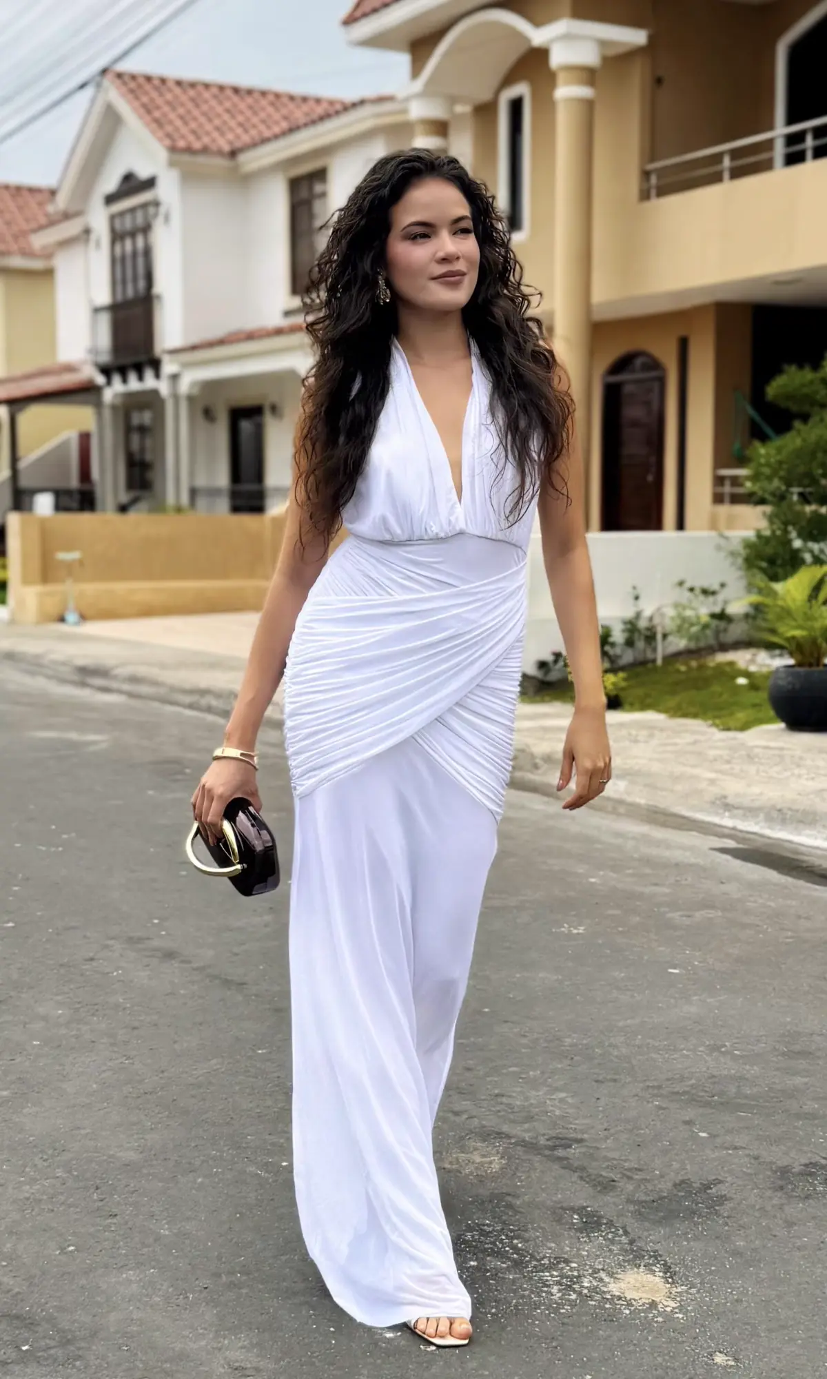 Vestido Largo Halter Envolvente