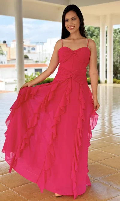 Vestido Largo Gala Volantes