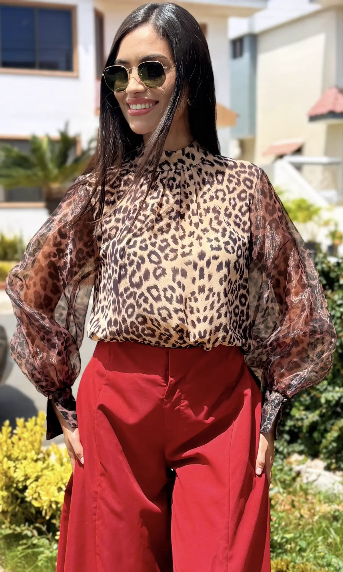 Blusa Mangas Organza