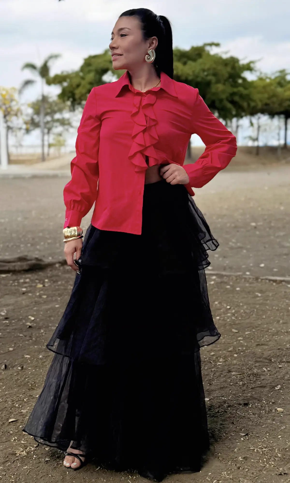 Falda Larga Organza