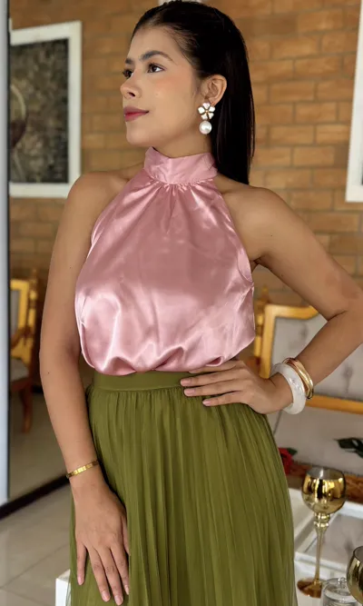 Blusa Halter Cuello Alto
