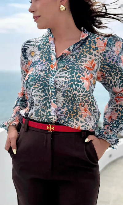 Camisa Animal Print Verde