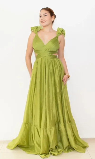 Vestido Gala Verde Lima