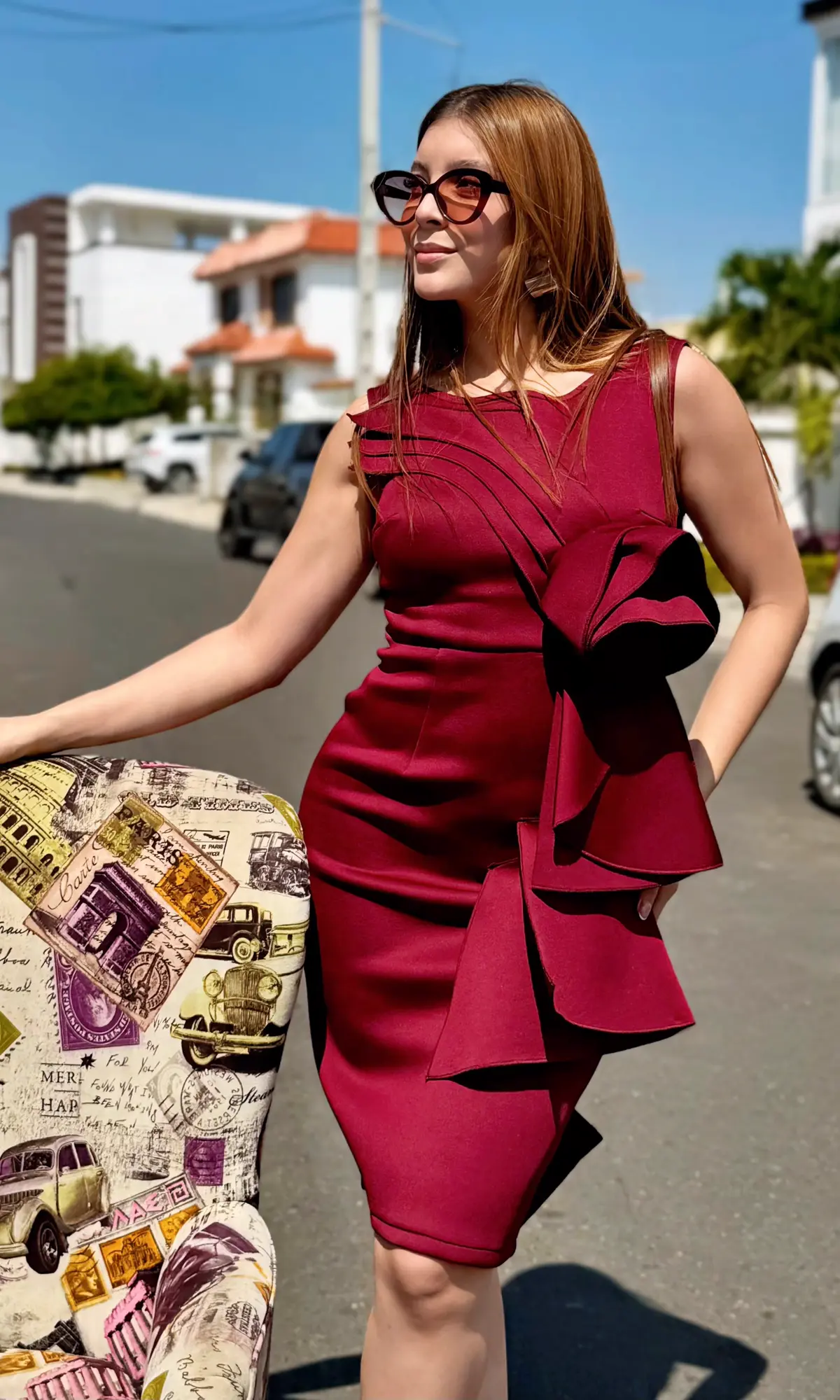 Vestido Midi Volante Cascada