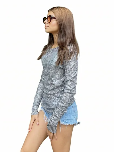 Blusa Lentejuelas Plata
