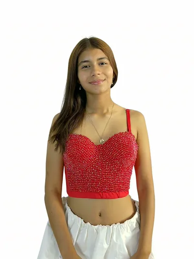 Corsé Rojo Perlas