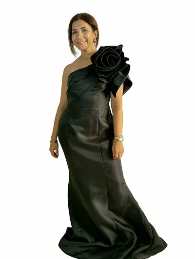 Vestido Negro Flor