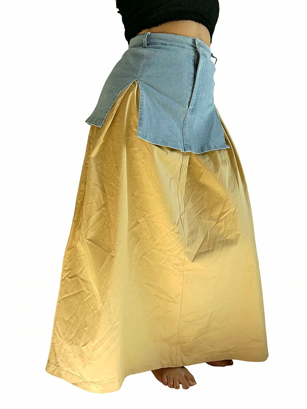 Falda Denim Camel