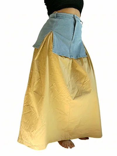 Falda Denim Camel
