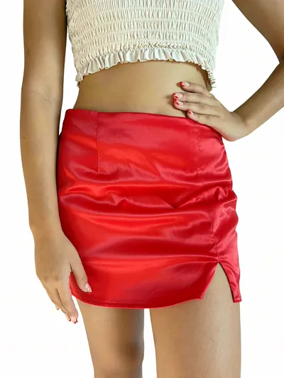 Falda Roja Satinada