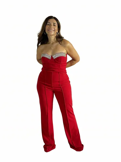 Enterizo Strapless Rojo
