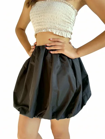 Falda Globo Negra