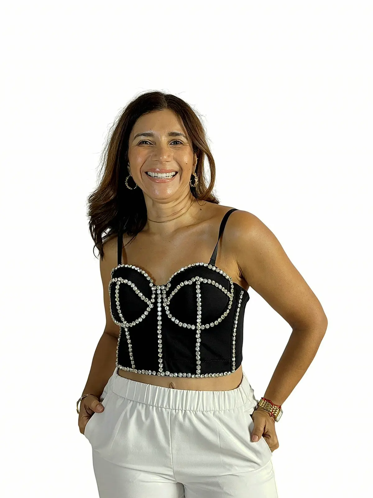 Corsé Perlas Negro