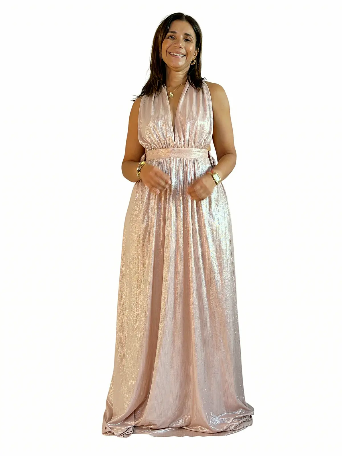 Vestido Rosa Metalizado