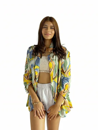 Kimono Estampado Amarillo