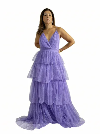 Vestido Largo Tul Volantes