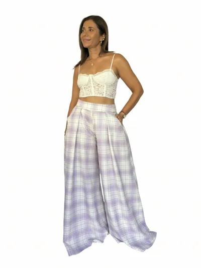 Pantalón Cuadros Lila