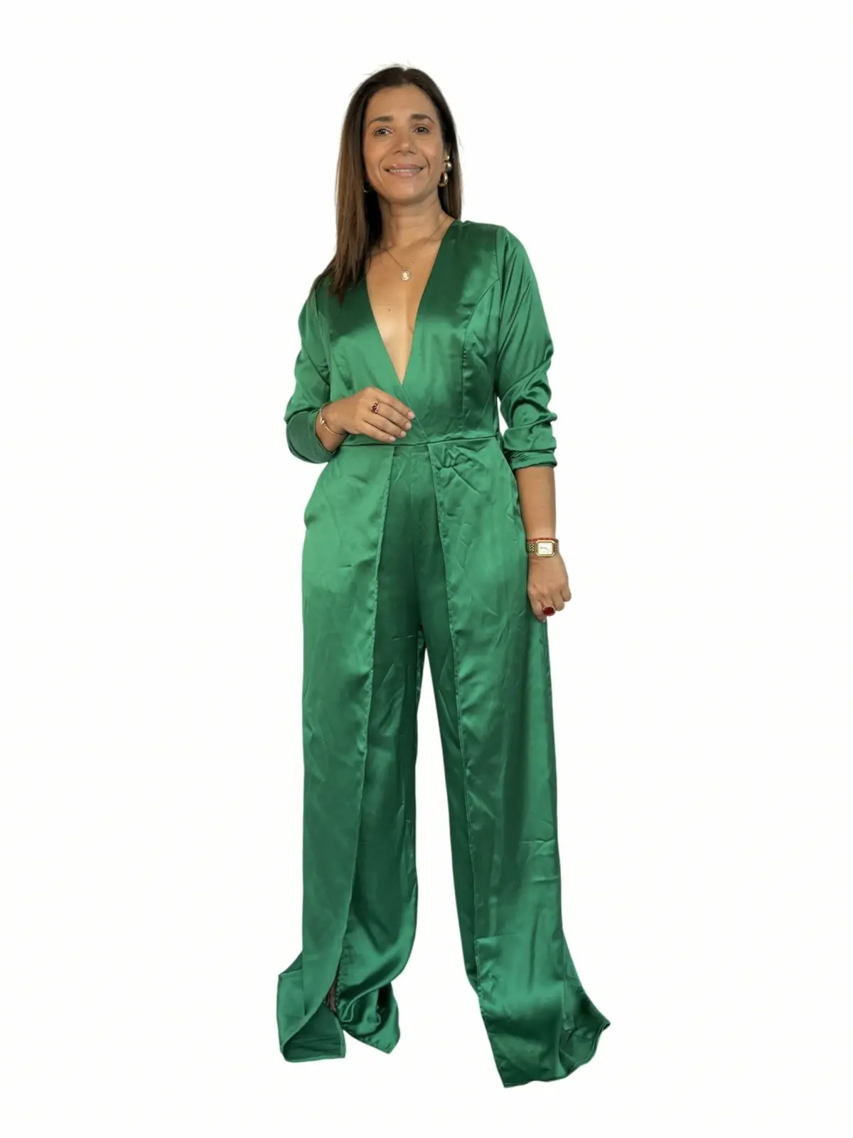 Enterizo Verde Satinado
