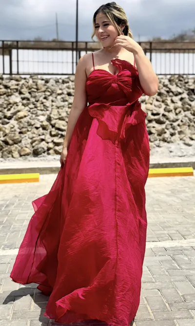 Vestido Largo Lazo Frontal