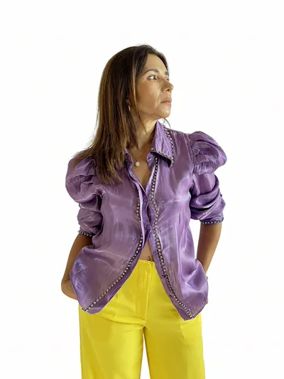 Blusa Lila Perlas