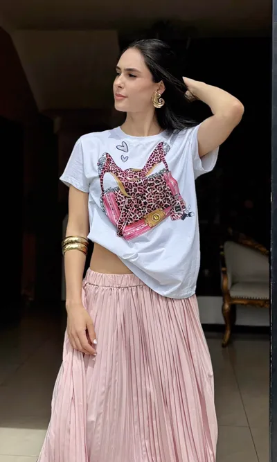 Camiseta Estampado Cartera