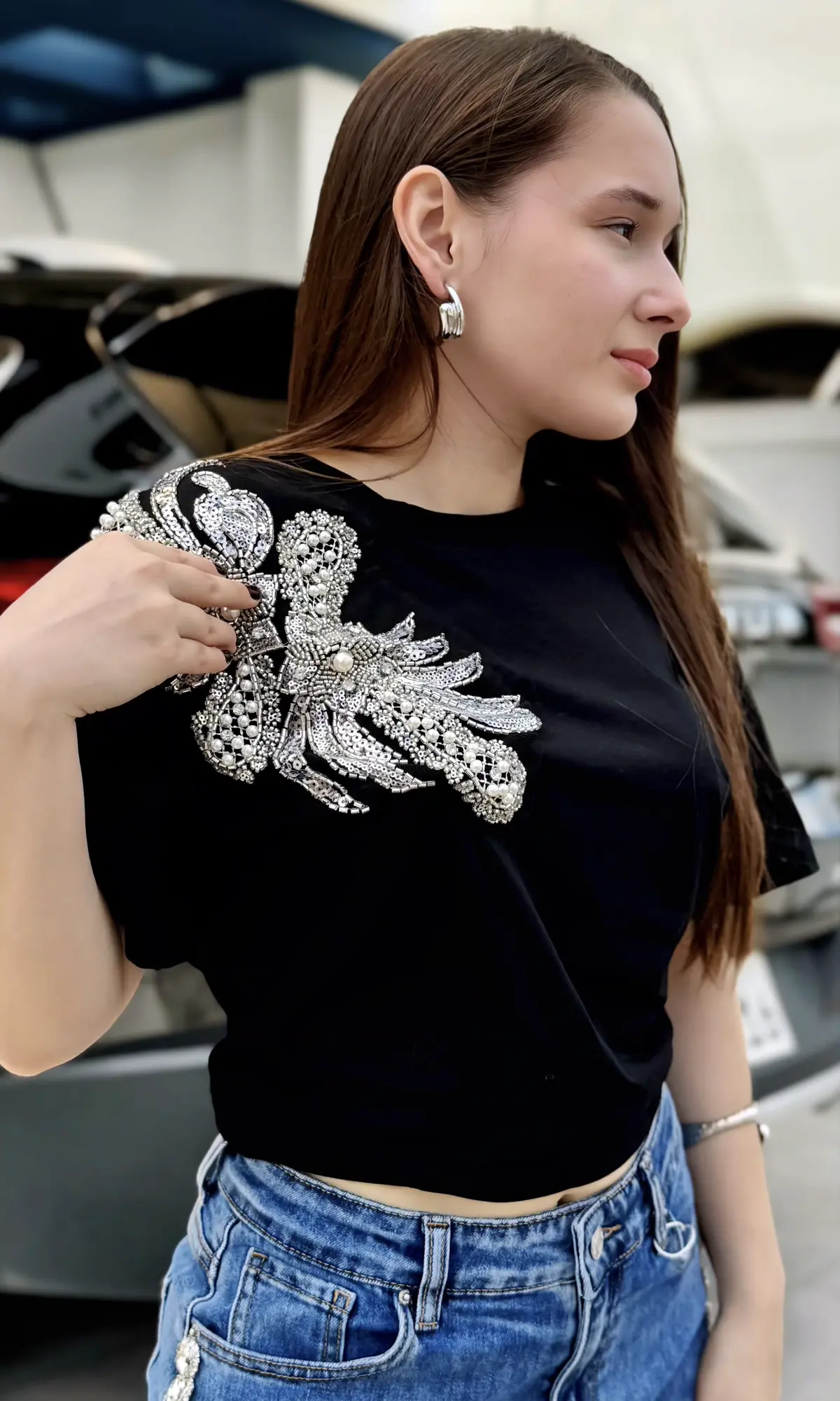 Camiseta Pedrería Flor