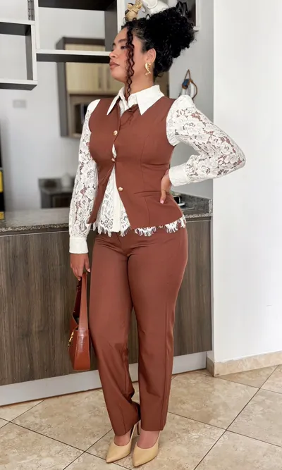 Conjunto Chaleco Pantalón Recto