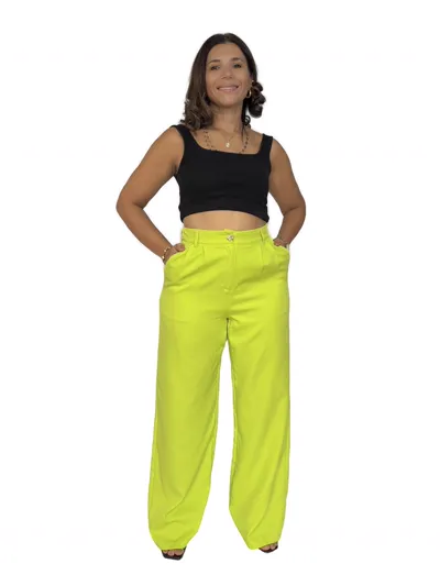Pantalón Verde Limón Recto