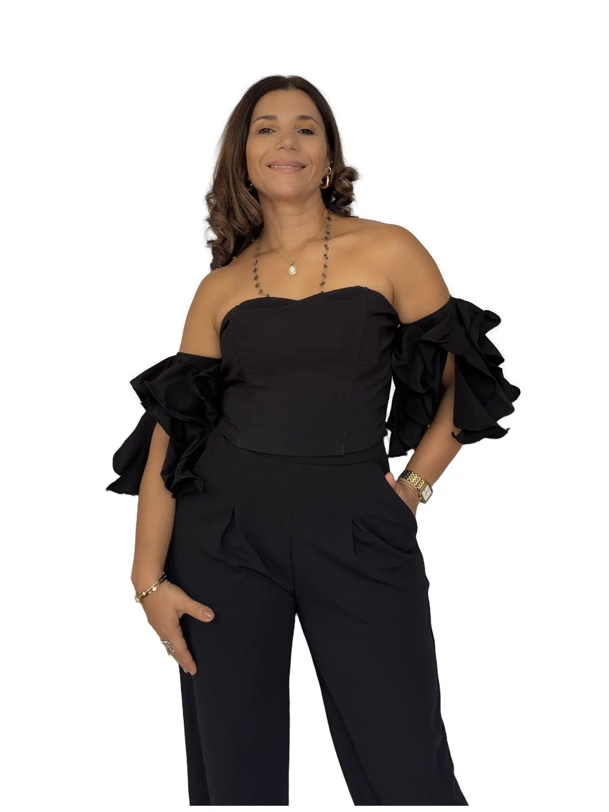 Blusa Negra Volantes