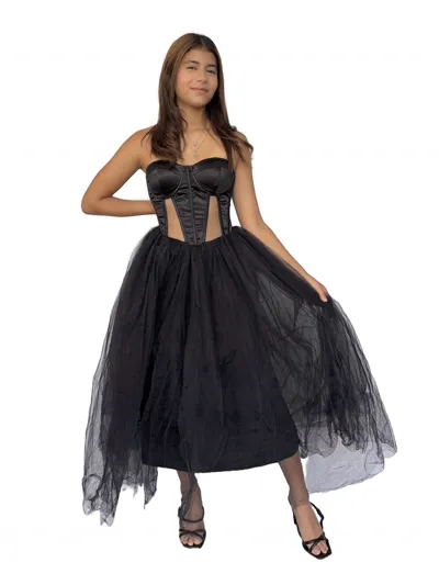Vestido Corsé Tul Negro