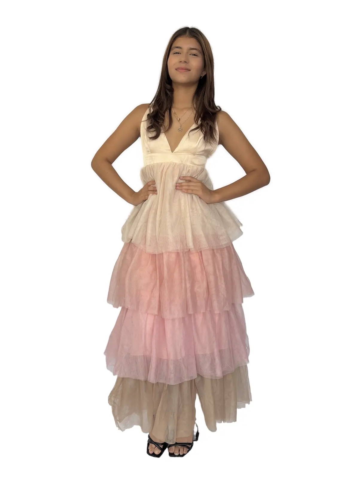 Vestido Tul Degradado Rosa