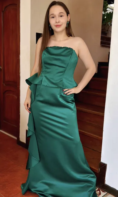 Vestido Sirena Volantes Esmeralda